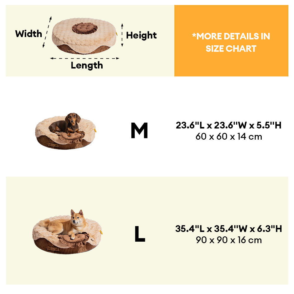 Fluffy Cake-Shaped Detachable Plush Orthopedic Pet Bed – DreamBake