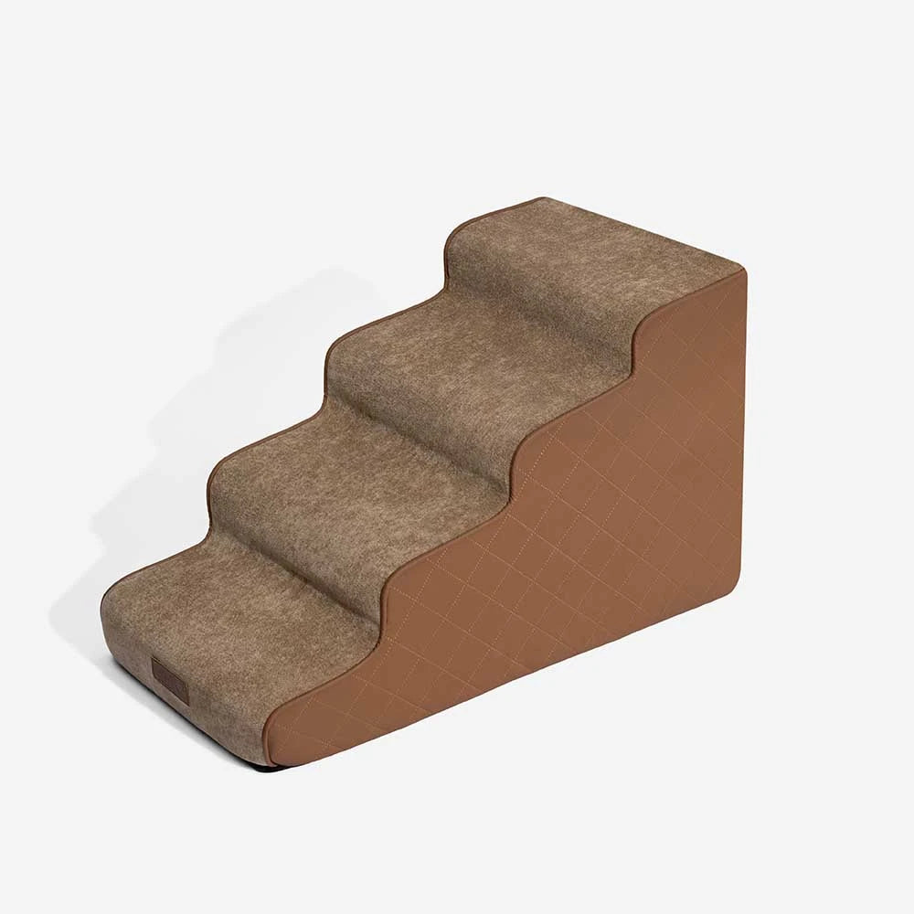 Faux Leather High-Density Sponge Removable Pet Stairs - LuxeStep