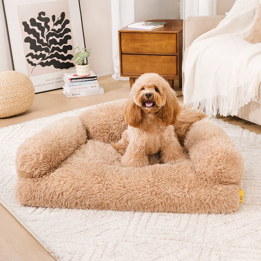 Plush Warm Removable Sponge Orthopedic Dog Sofa Bed - FluffyHaven