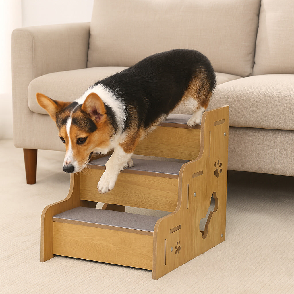 Safe Sturdy Wood Non-Slip Dog Ramp Stairs