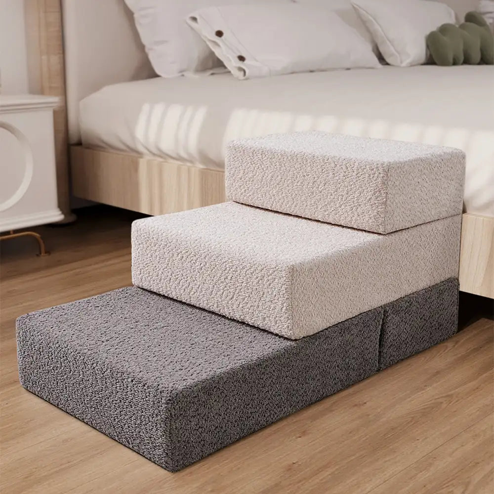 Chenille Durable Scratch-Resistant Foldable Blocks Multi-Level Dog Stairs
