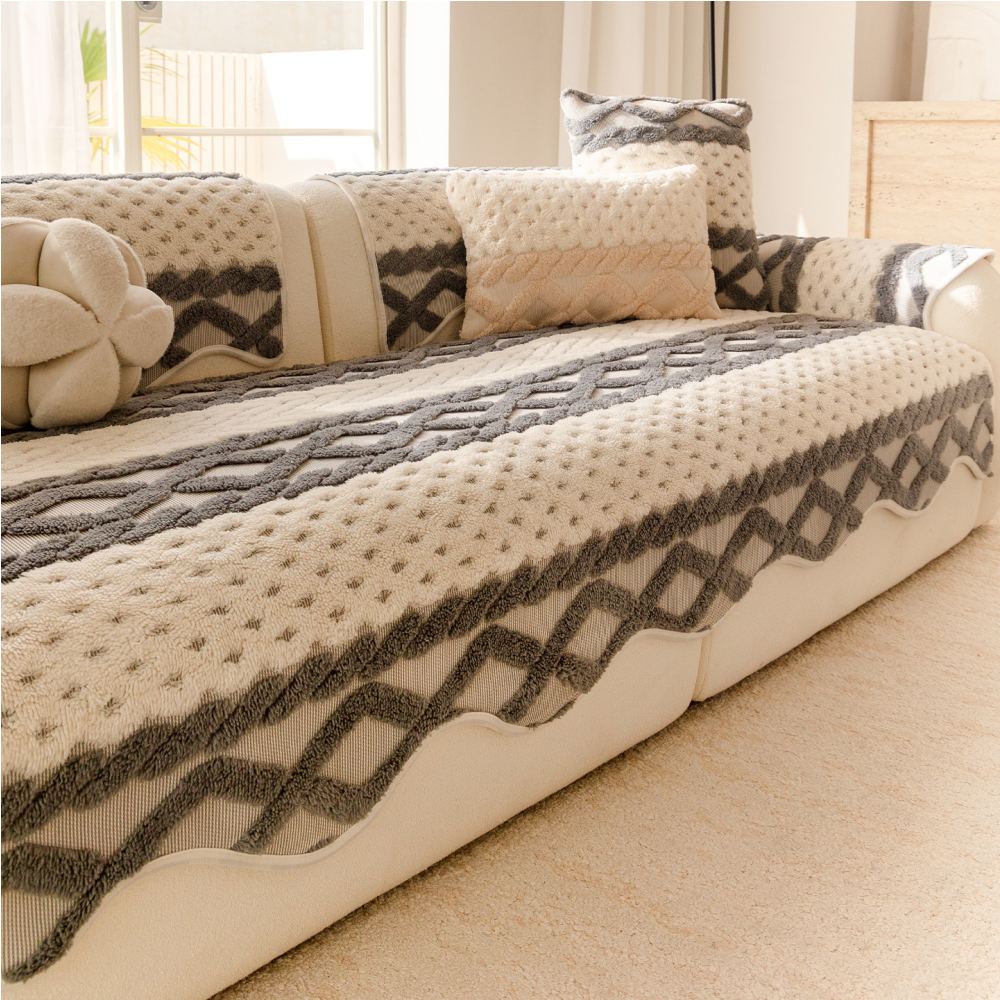 Cookie Comfortable Plush Skin-Friendly Non-Slip Couch Cover