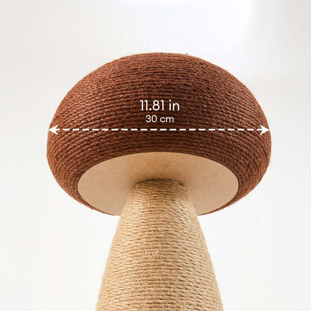 Handcrafted Mushroom-Shaped Natural Sisal Scratching Post for Large Cats