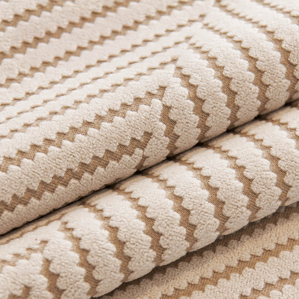 Two-Tone Woven Herringbone Skin-Friendly Polar Fleece Couch Cover