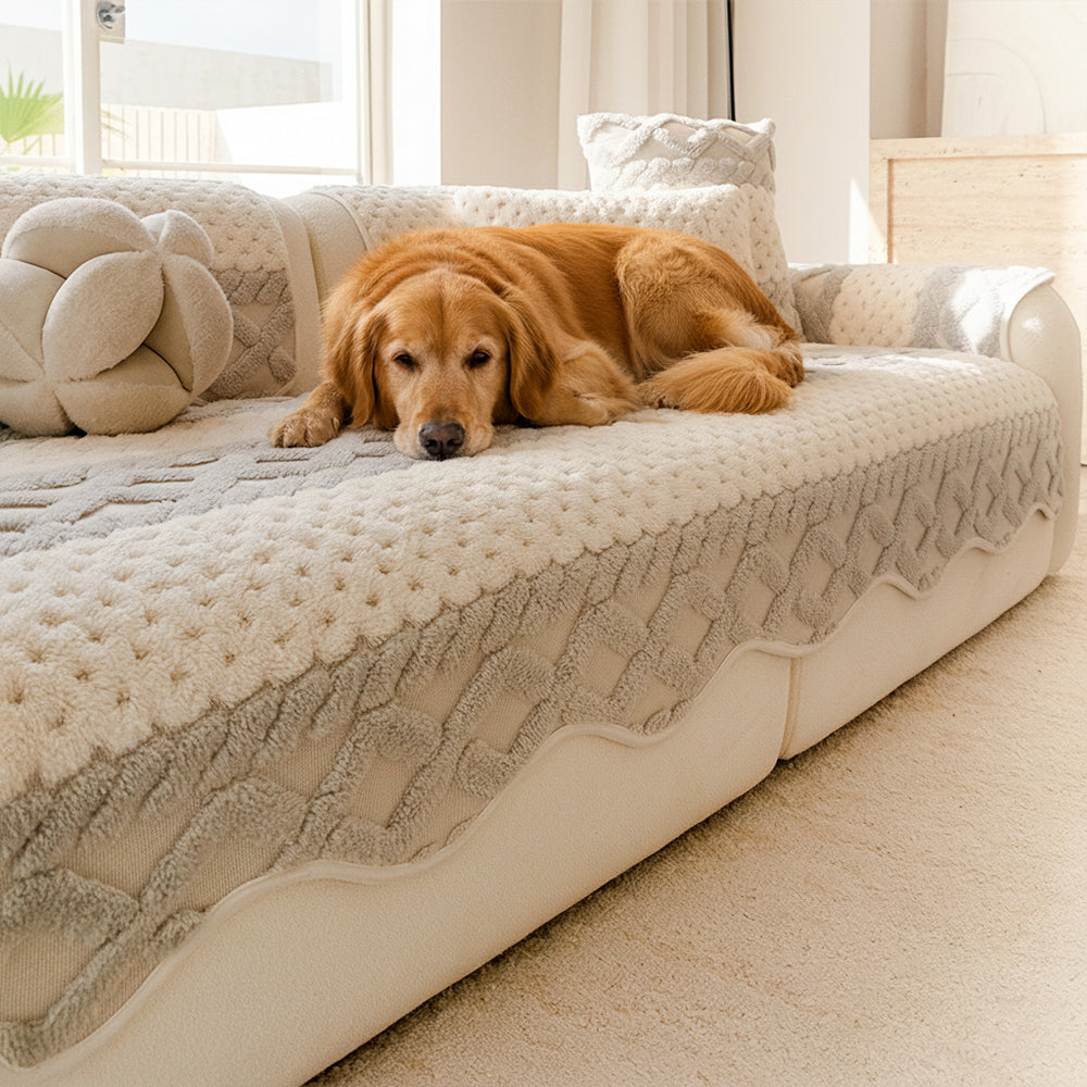 Cookie Comfortable Plush Skin-Friendly Non-Slip Couch Cover