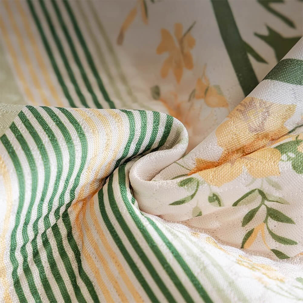Floral Chic Sofa Decoration Protection Wave Edge Non-Slip Couch Cover