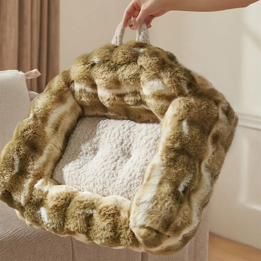 Jungle Secret Tie-Dye Plush Cozy Dog And Cat Sofa Bed