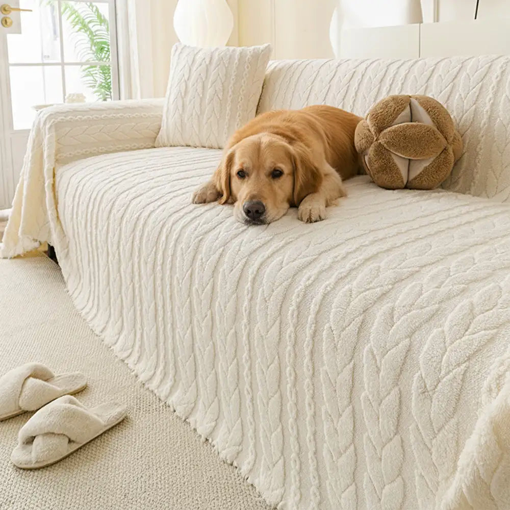 Simple Thickened Soft Fleece Fabric Sofa Protection Couch Cover
