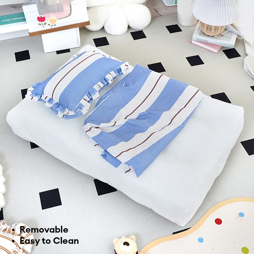 Striped Cotton Thick Padded & Soft Dog Pillow Bed