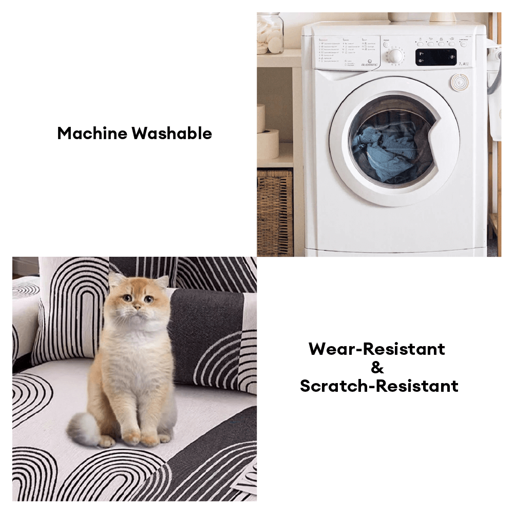 Chenille Arch Pattern Scratch-Resistant Couch Cover