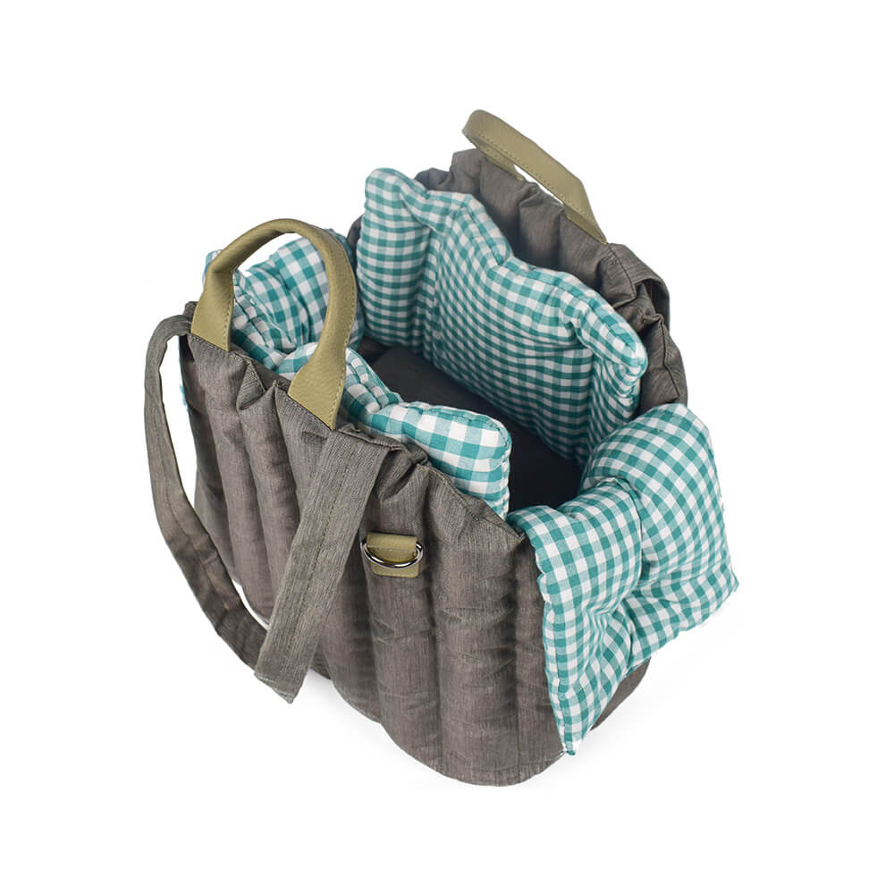 Gingham Portable Soft Multi-Purpose Dog & Cat Carrier Bag