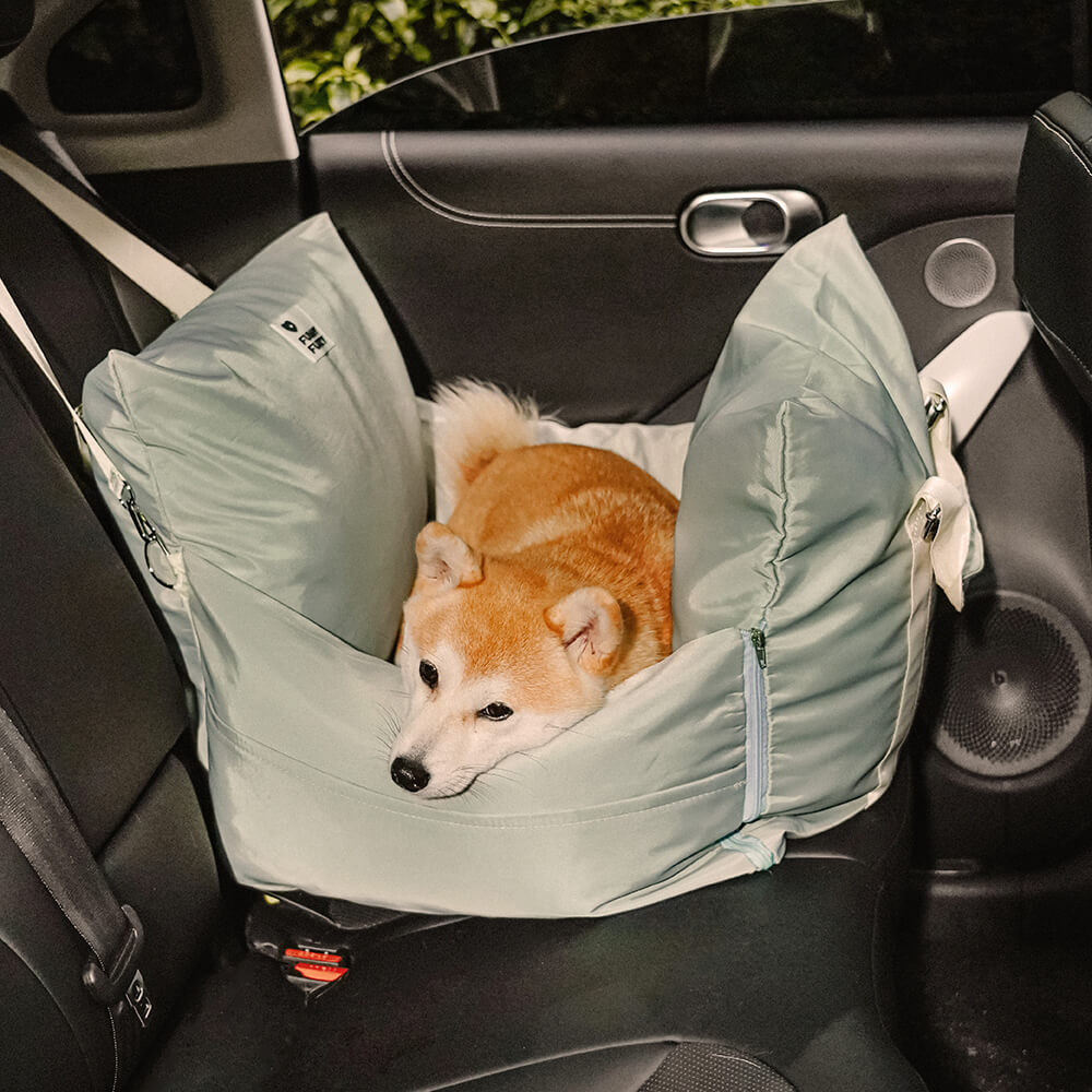 Full Leather Dog Pet Car Seat Bed - Fort - FUNNYFUZZY