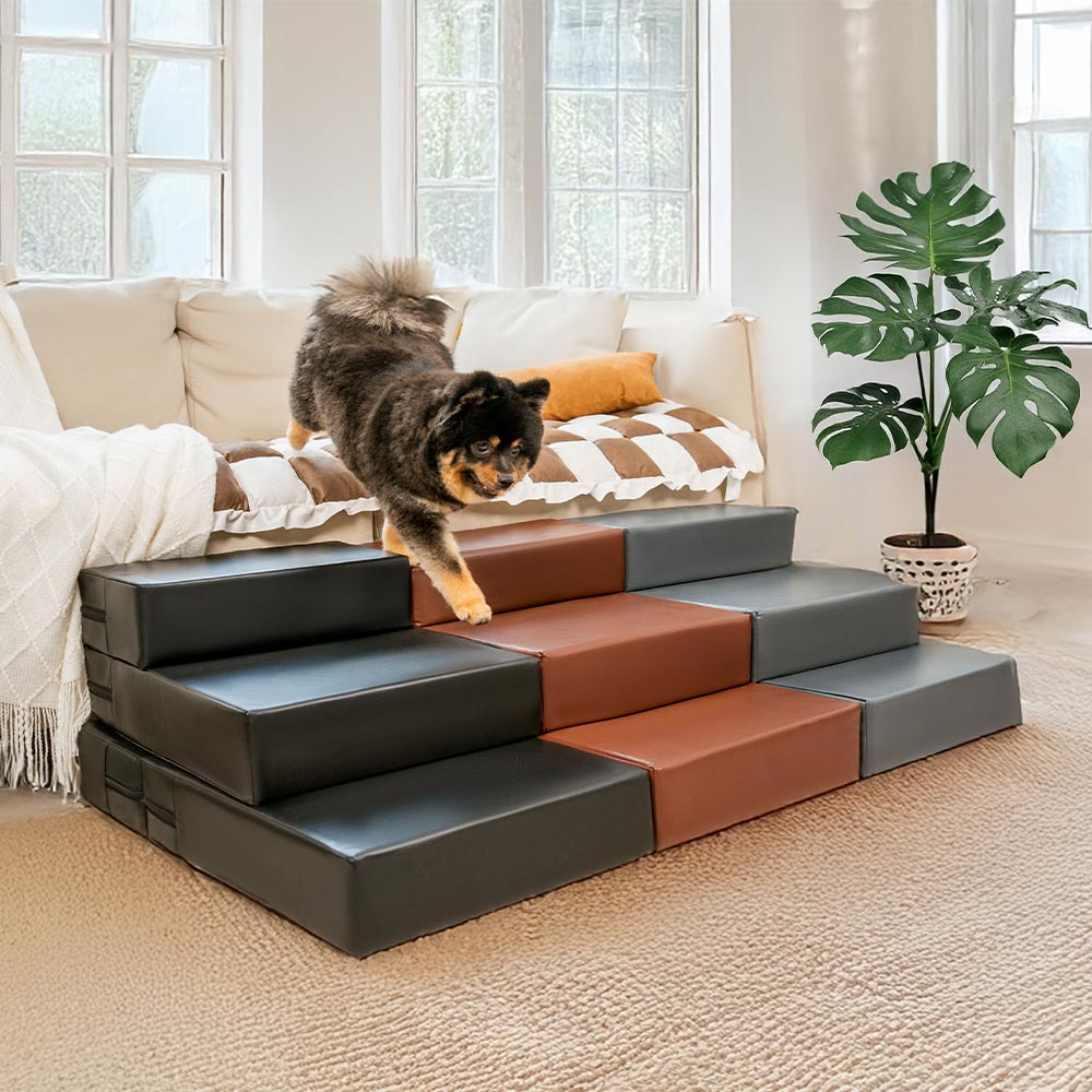 Waterproof Washable PU Leather Modular Multi-Level Pet Stairs