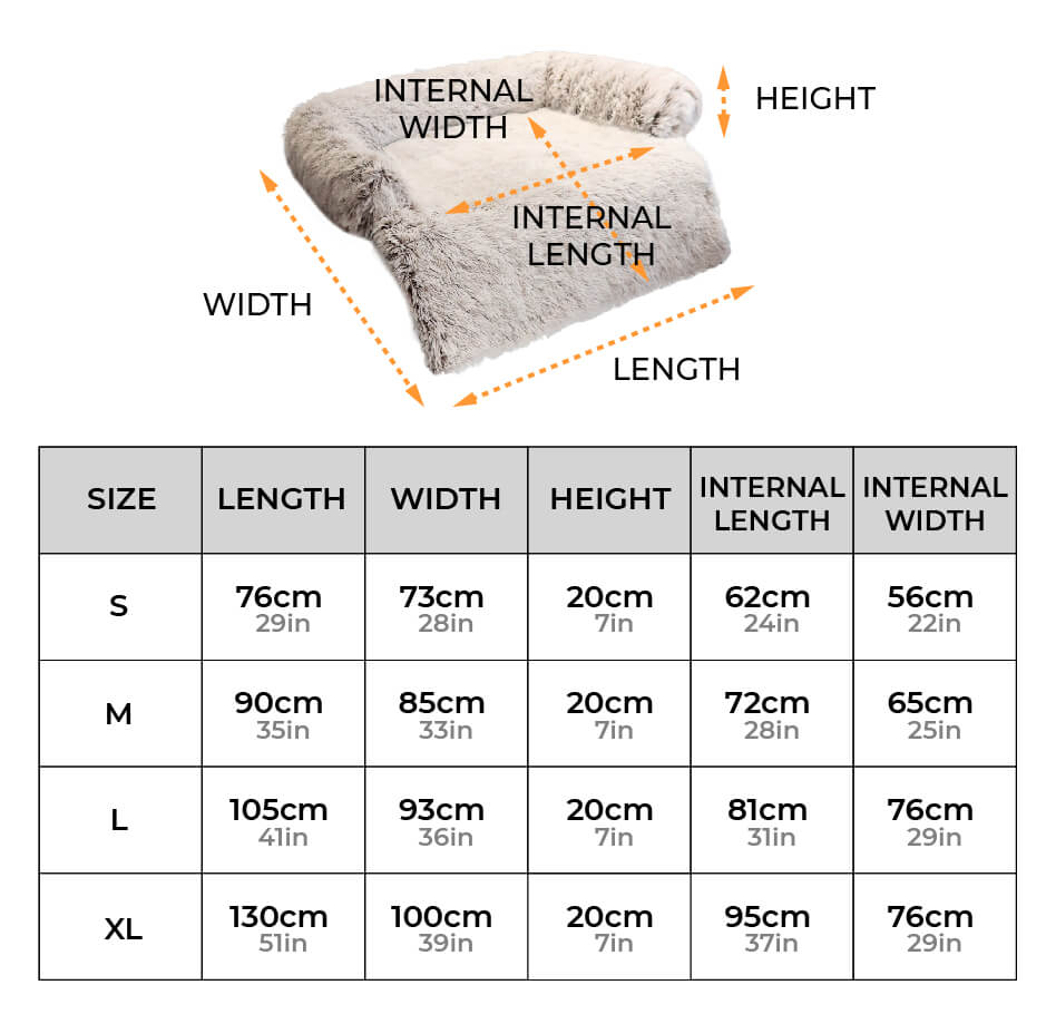 Calming Furniture Protector Dog Bed - Fuzzy Backrest - FUNNYFUZZY