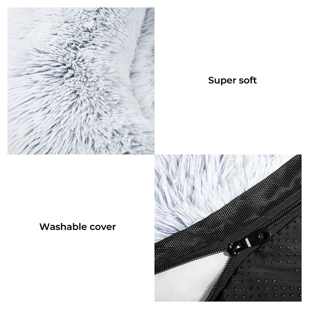 Calming Furniture Protector Dog Bed - Fuzzy Backrest - FUNNYFUZZY