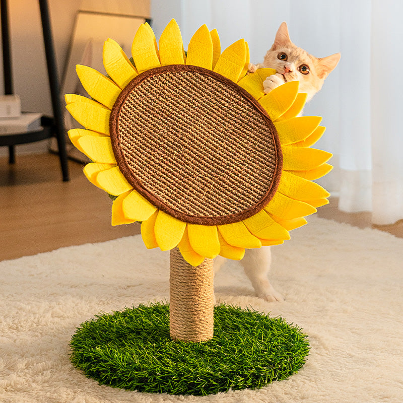 Sunflower Sisal Cat Scratching Board with Stable Grass Base