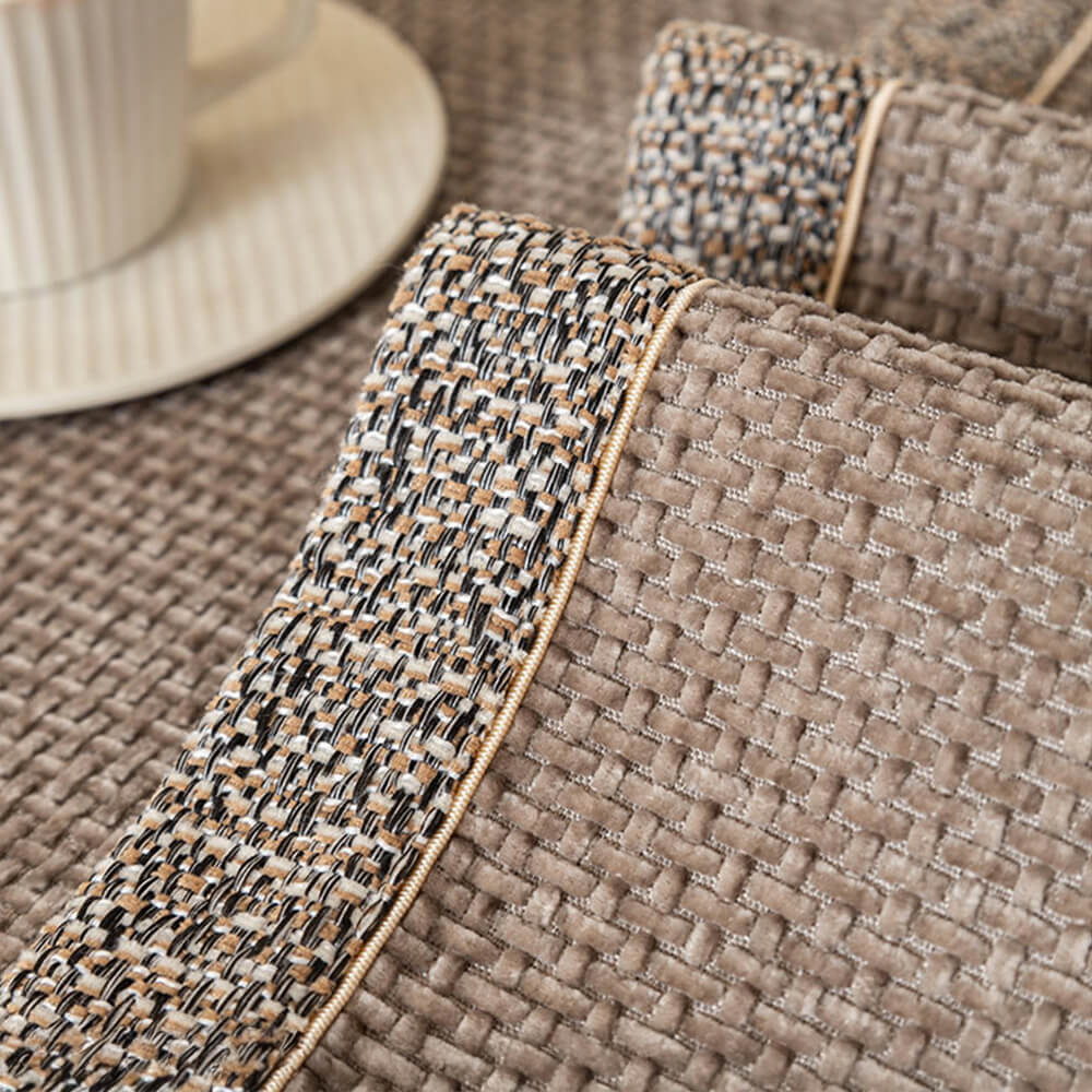 All-Season Modern Tweed Woven Chenille Anti-Slip Couch Cover