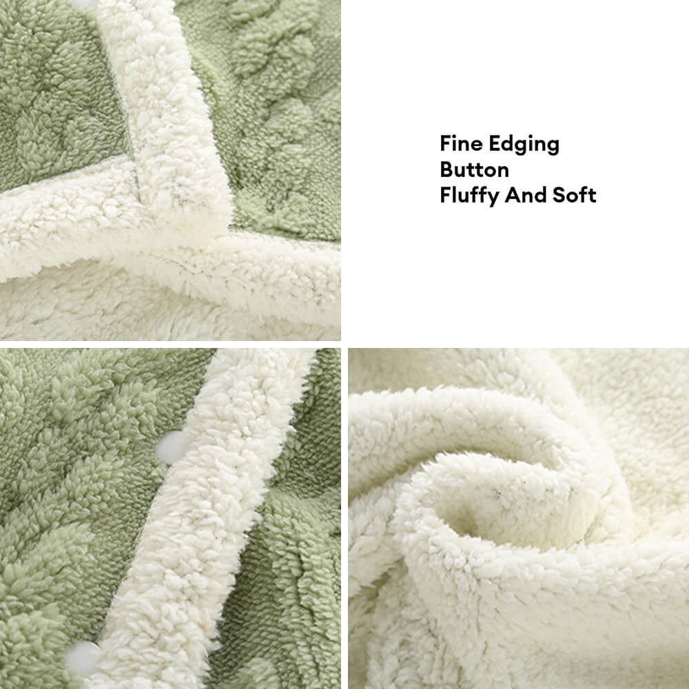 Fluffy Cozy Sherpa Fleece Multi-Purpose Nap Shawl Throw Blanket