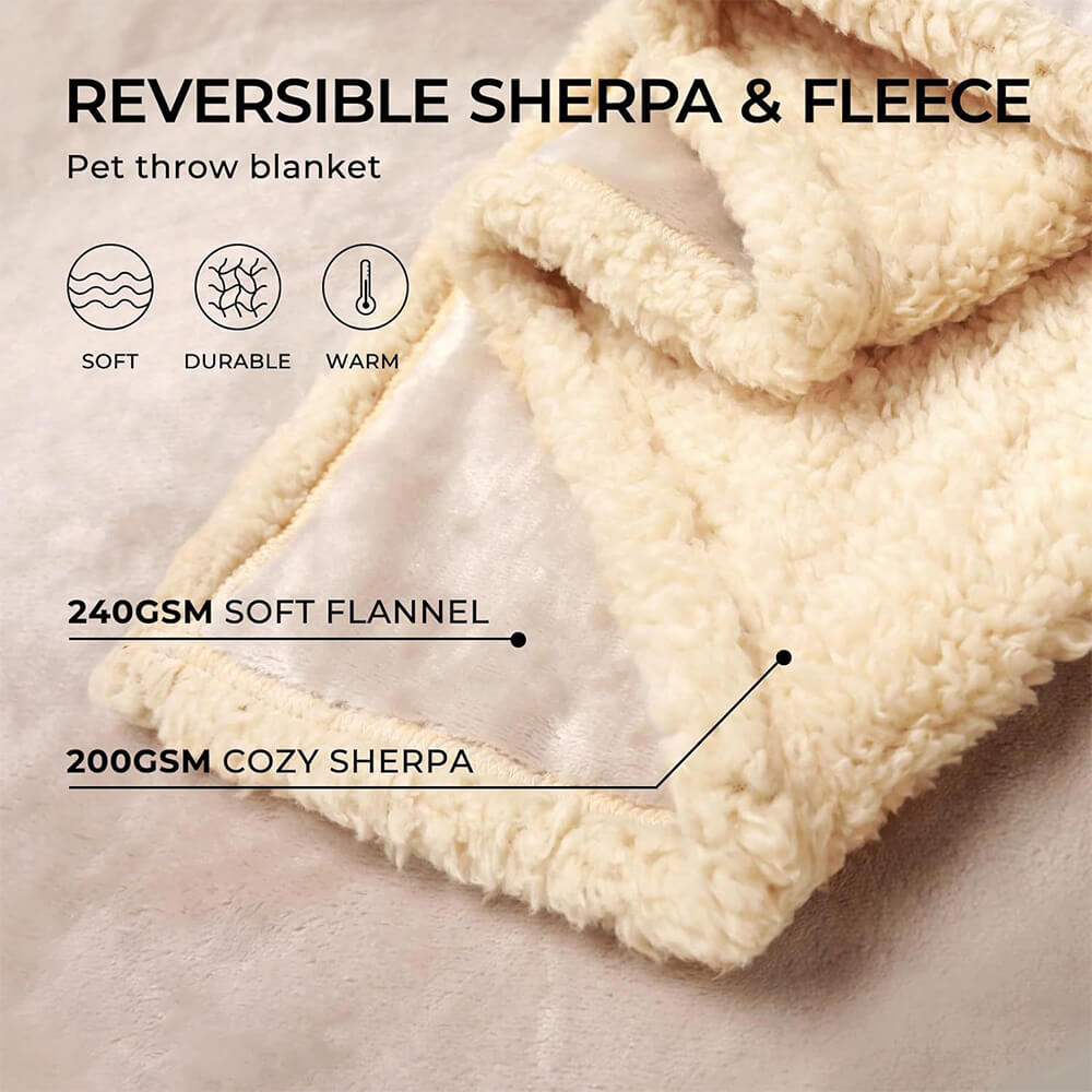 Waterproof Flannel Sherpa Fleece Thickened Dog Blanket