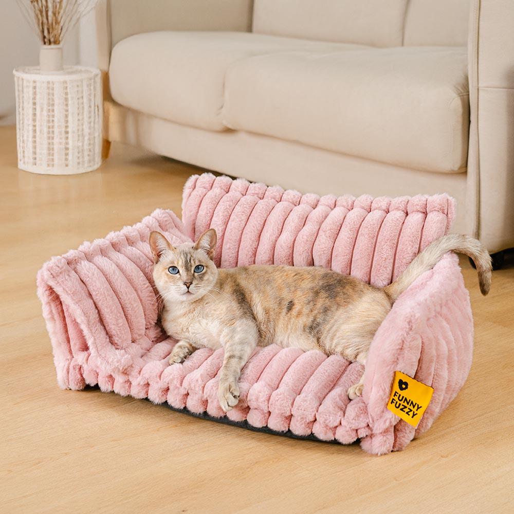 Washable Calming Soft Pillow Bolster Cat Bed-Snoozy Dream