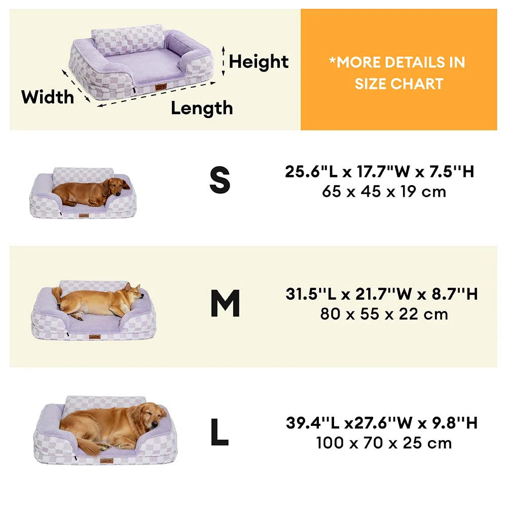 Checkered Fluffy Warm Washable Orthopedic Dog Bolster Bed – CloudNooki
