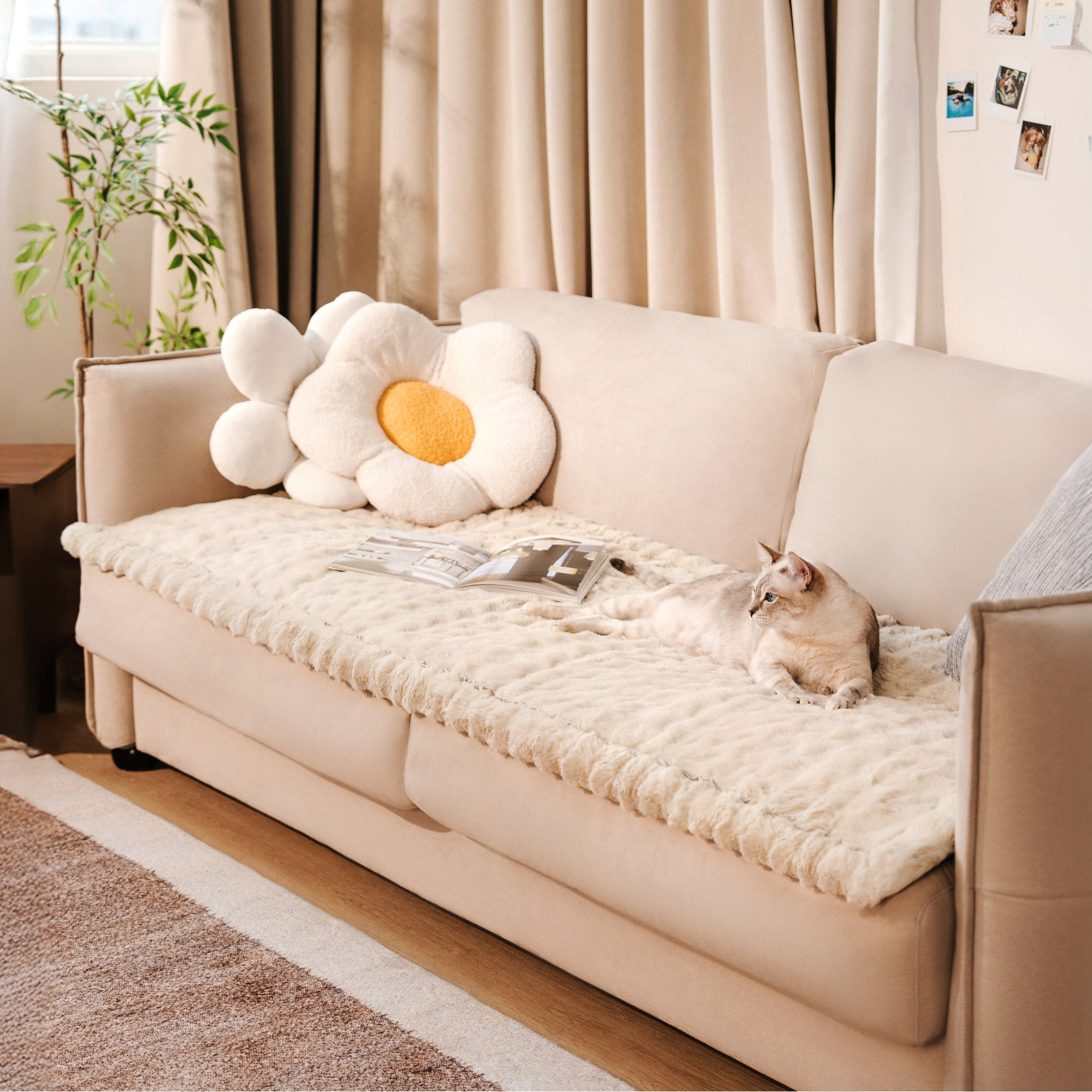 Fluffy Plush Faux Fur Warm Pet Mat Non-slip Couch Cover