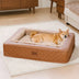 Warm Plush & Faux Leather Wraparound Orthopedic Dog Bolster Bed