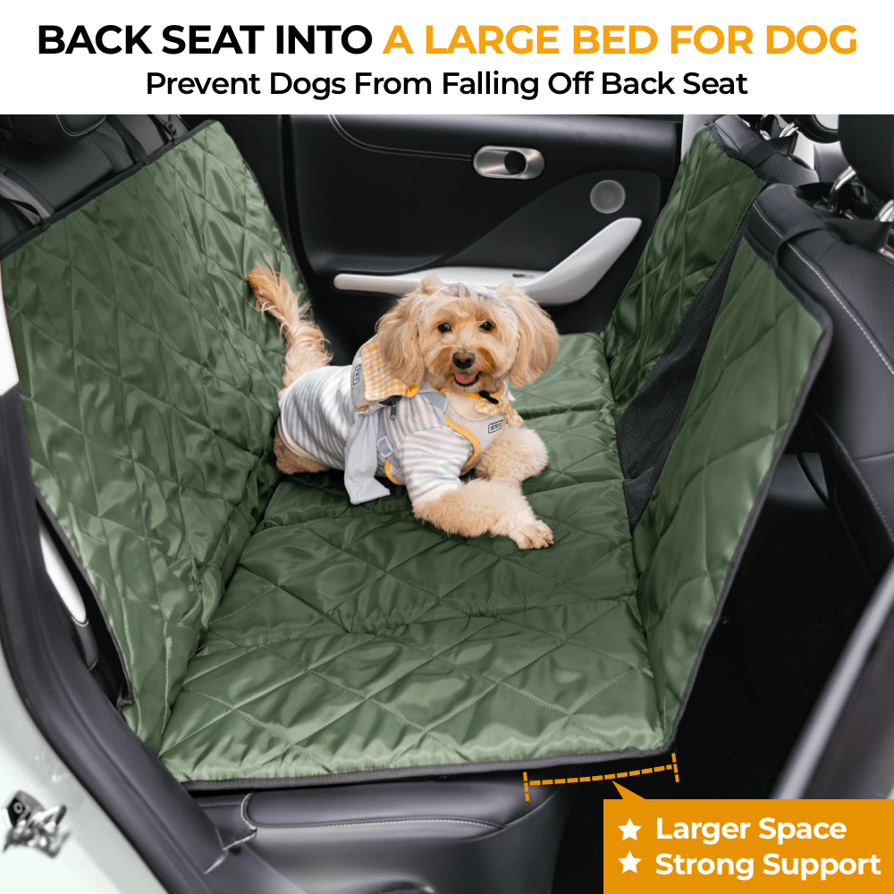 Travel Portable & Waterproof Folding Dog Car Back Seat Bed