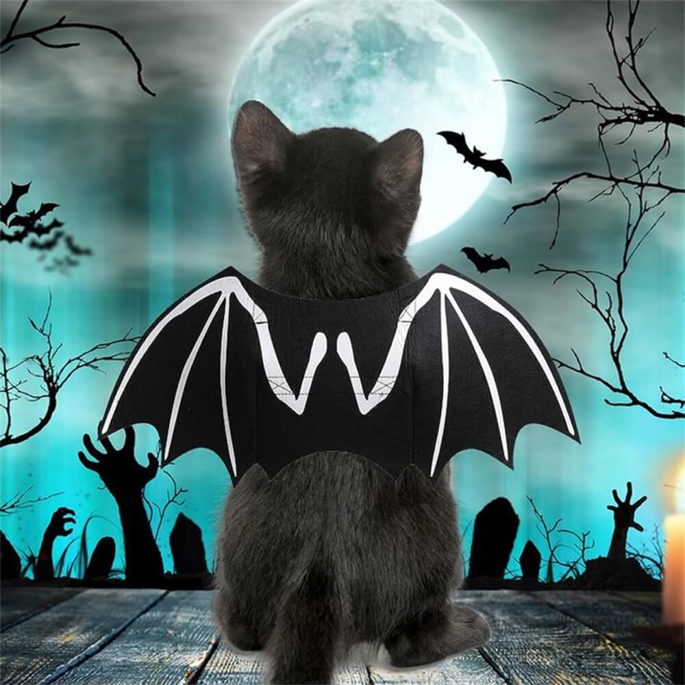 Luminous Skull Bat Wings Halloween Dog Costume | Pet Role Playing Props