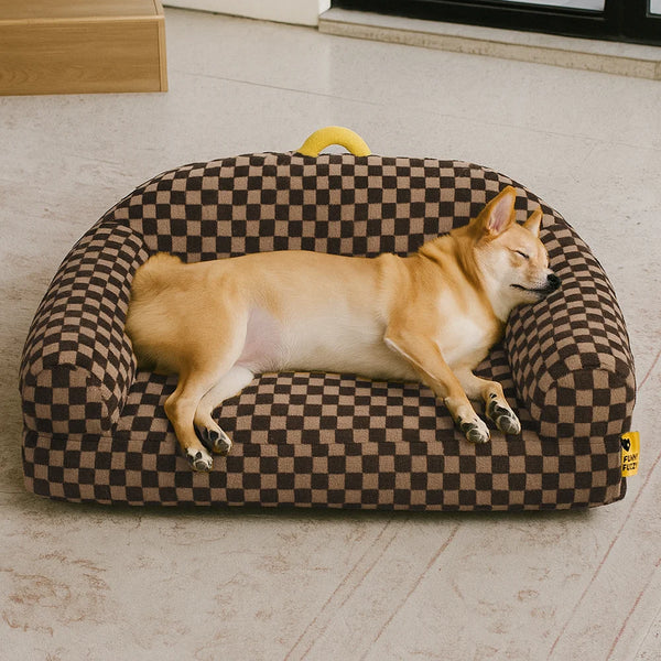 Checkerboard Thick & Fluffy Washable Orthopedic Dog Sofa Bed - CheckMate