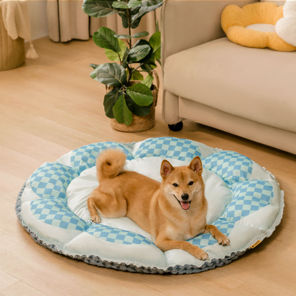 Dual-side Reversible Cooling Mat Round Dog Bed