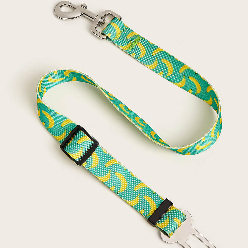 Adjustable Printed Nylon Dog Leash Pet Car Seat Belt