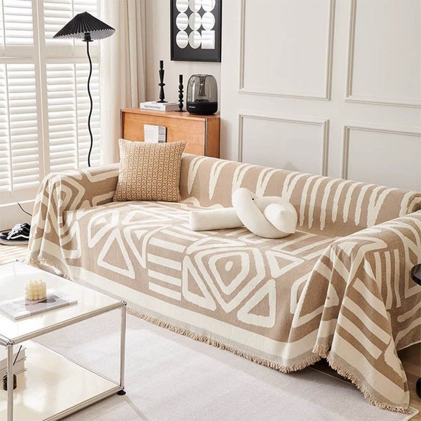 Five-Color Geometric Sofa Cover - Bold Patterns for a Modern Look