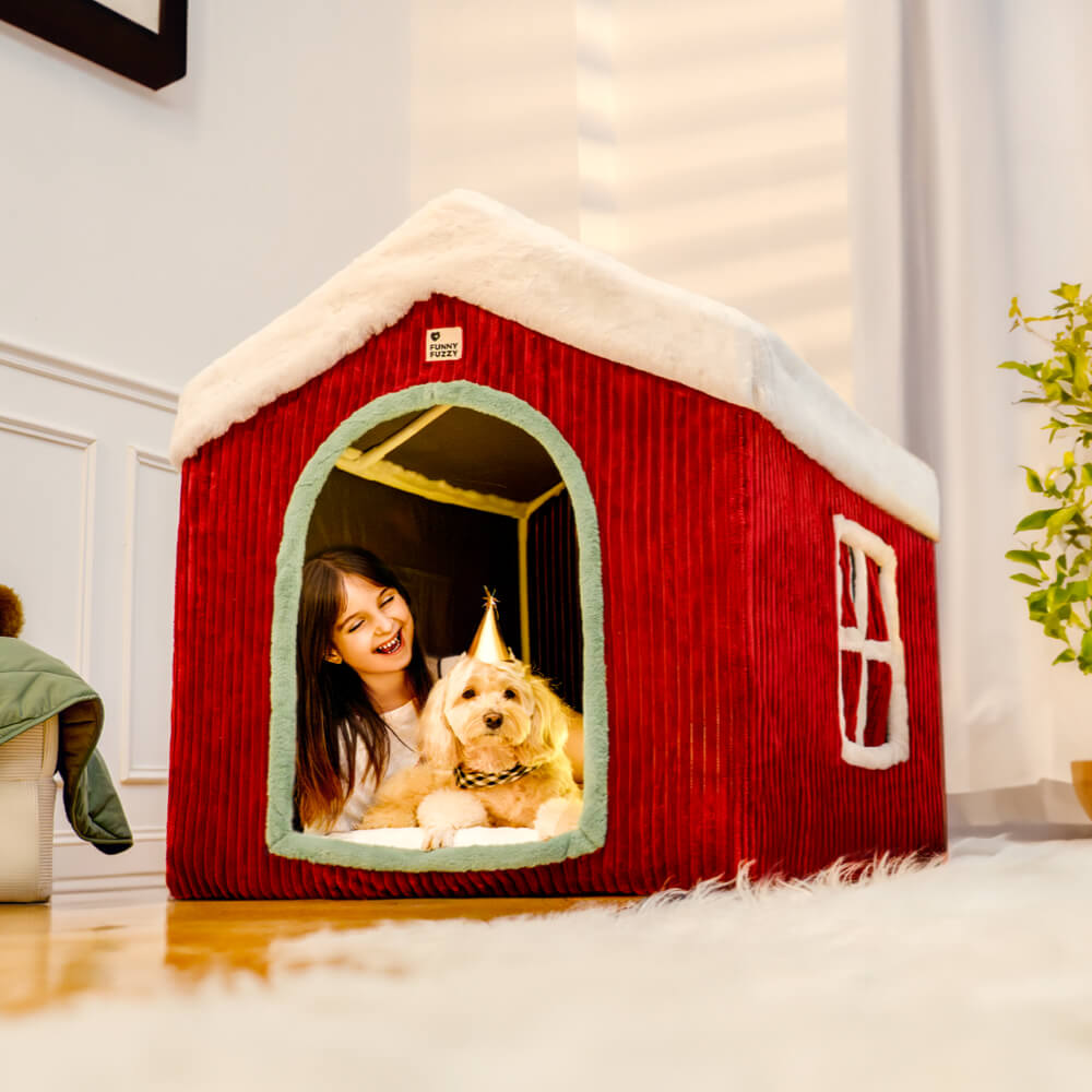 Gingerbread Snow House Pet Tent Detachable Large Dog House