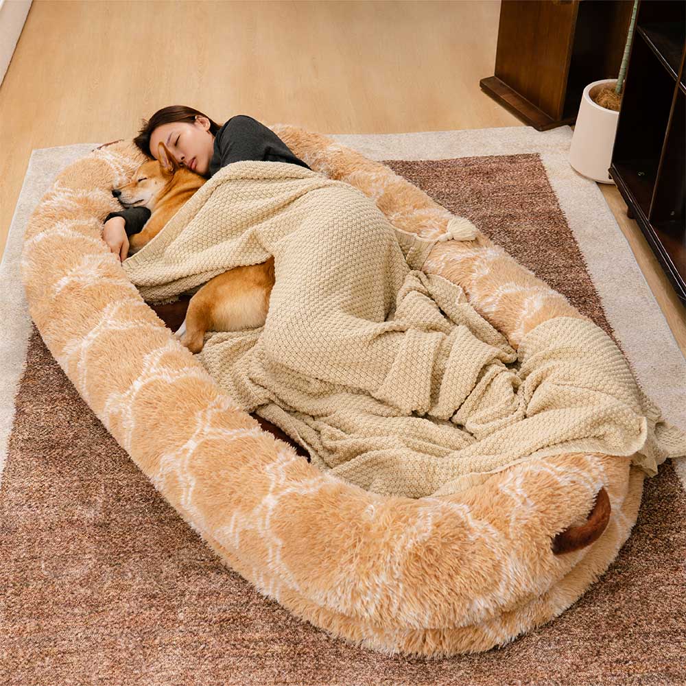 Classic Fluffy Super Large Donut Human Dog Bed - Cuddle Cradle