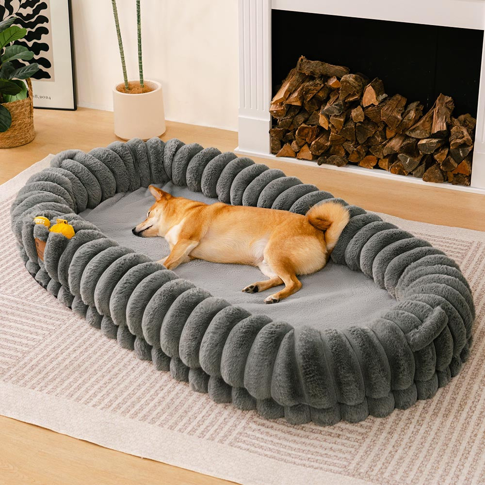 Classic Fluffy Super Large Donut Human Dog Bed - Cuddle Cradle