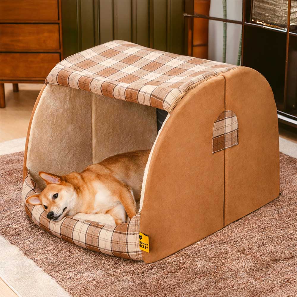 Classical Plaid House Orthopedic Dog Bed - Retreat Cabin