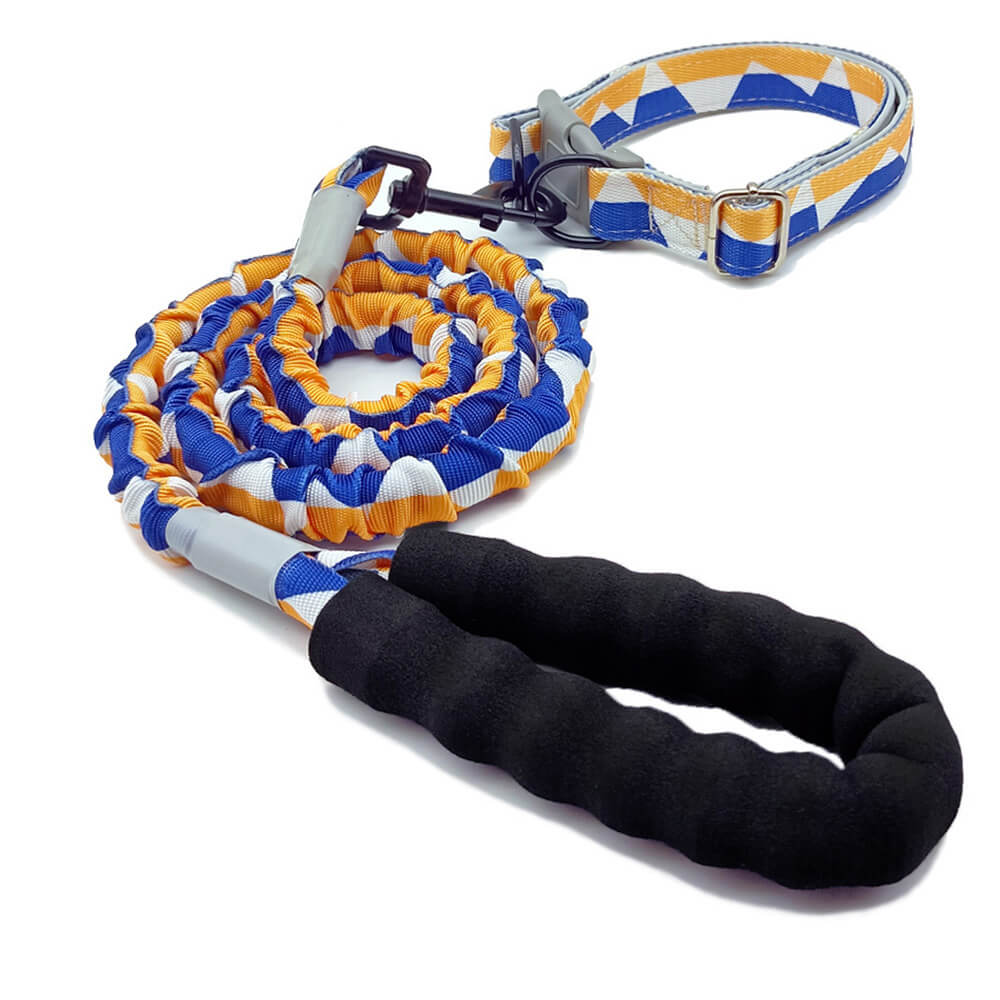 Colorful High Elasticity Traction Rope Large Dog Leash And Collar