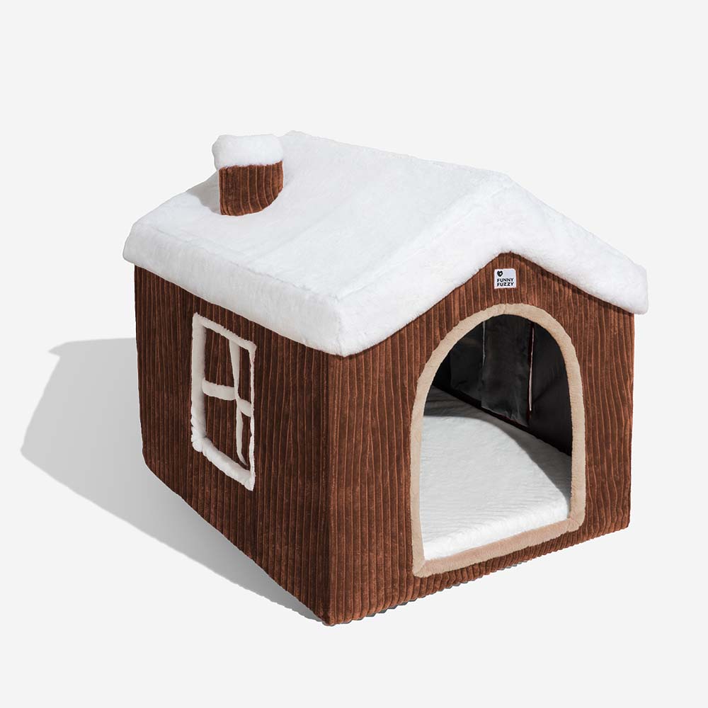 Christmas Snow House Cozy Warmth Large Dog House