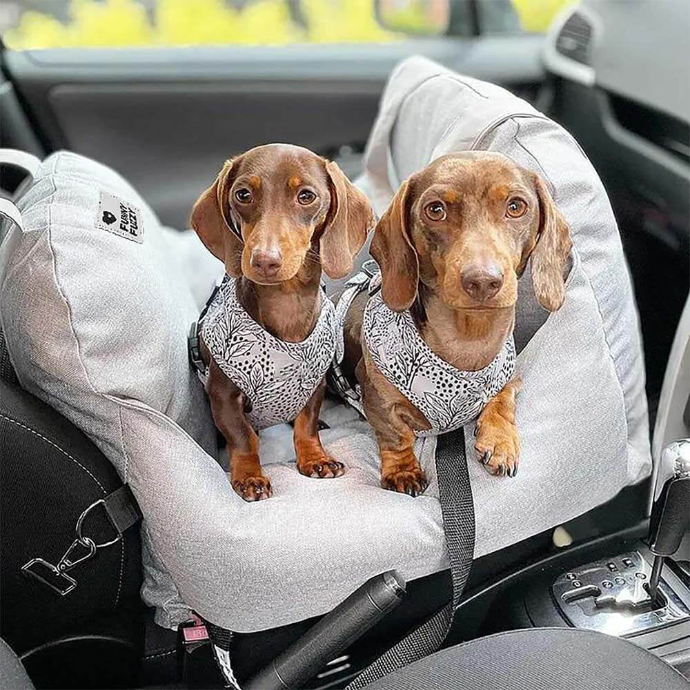 Vintage Heart Checkerboard Dog Car Seat Bed