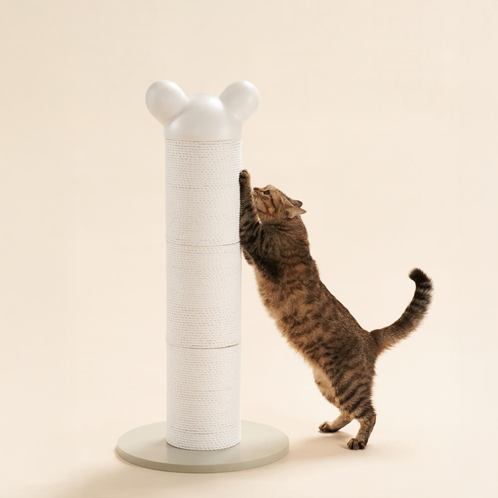 Bear-Ear Design Durable Paper-Rattan Large Cat Scratching Post