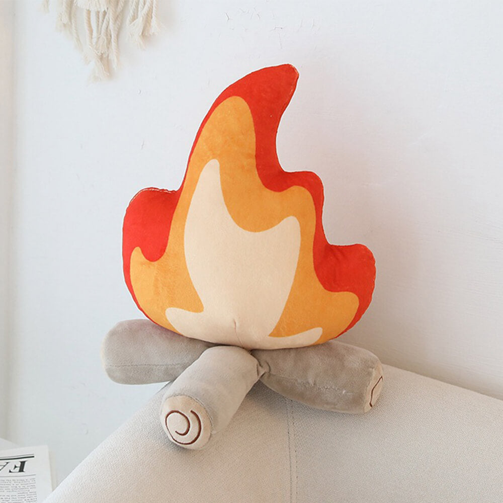 Flame Shape Plush Cozy Decorative Accent Sofa Pillow