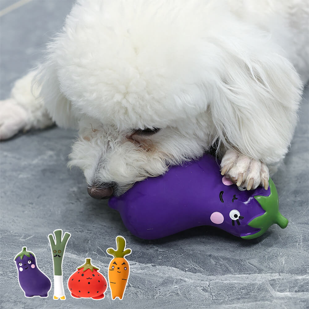 Latex Vegetable Squeaky Durable Chew Interactive Dog Toy