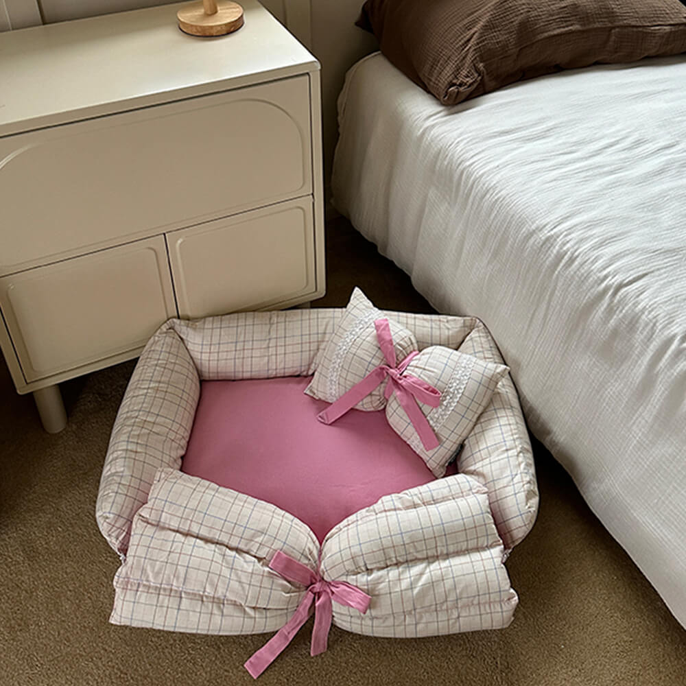 Romantic Princess Bow Knot Microfiber Fill Dog & Cat Bed