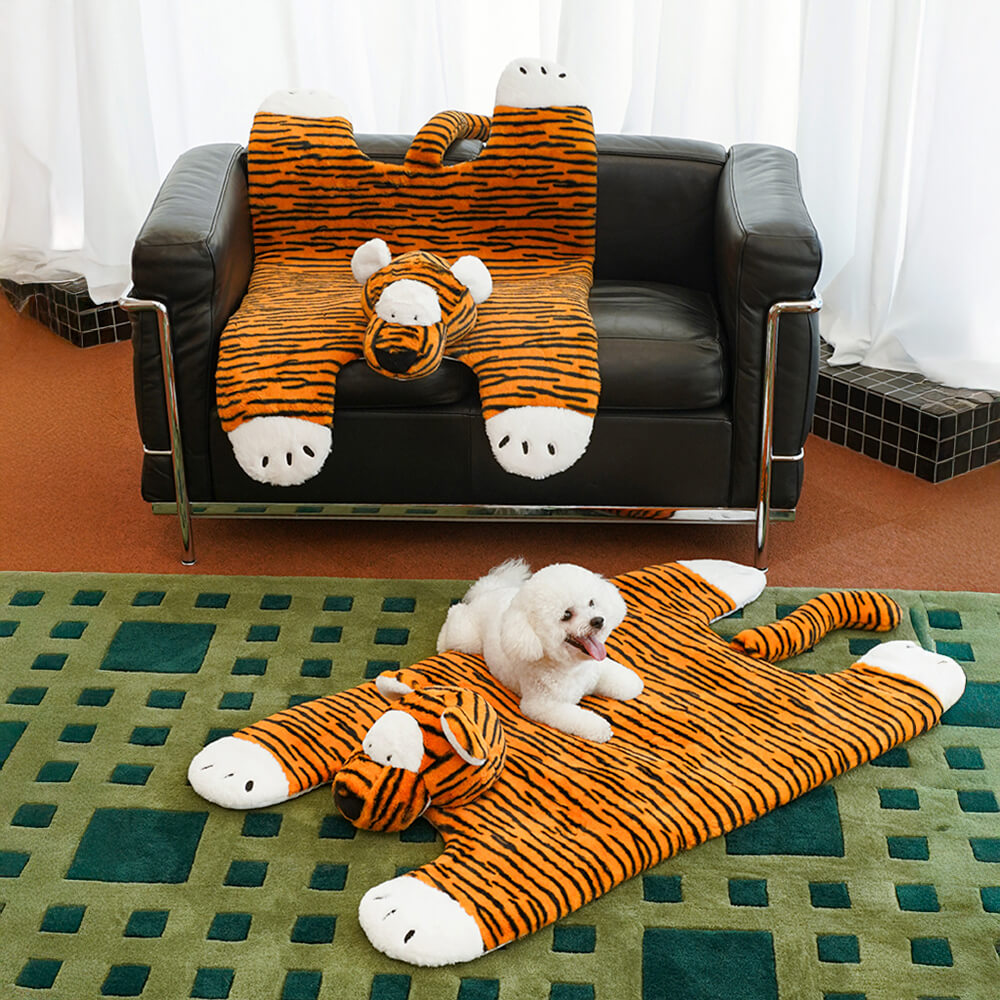 Tiger Stripe Shaped Warm Sleeping Dog & Cat Mat