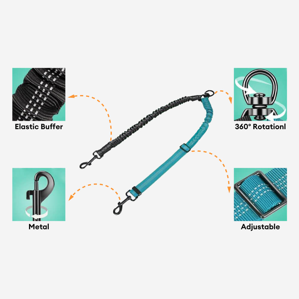 No-Tangle Shock Absorbing Double Lead Dog Leash