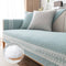 Pure Cotton Lace Trim Embossed Couch Cover