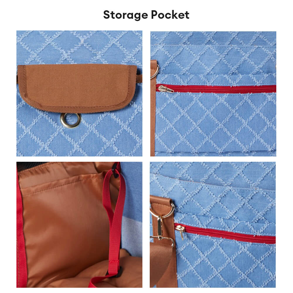 Denim Retro Plaid Multi-Use Pet Bag