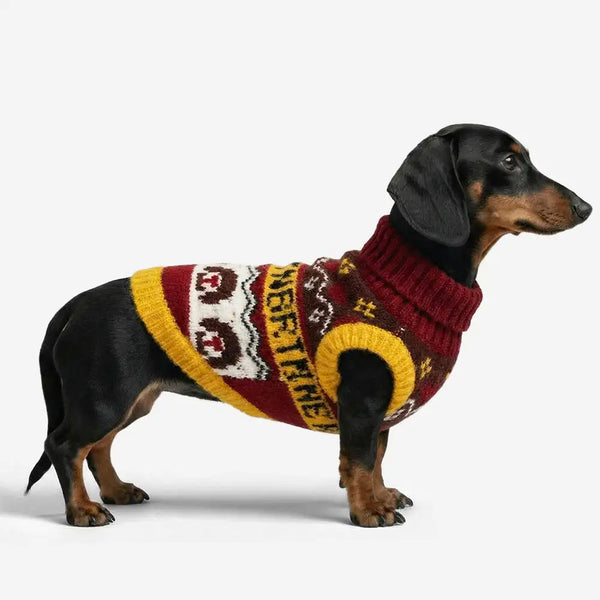 Jacquard Thick-Knit Sleeveless Dog Sweater – Designed for Dachshunds, French Bulldogs & Pugs