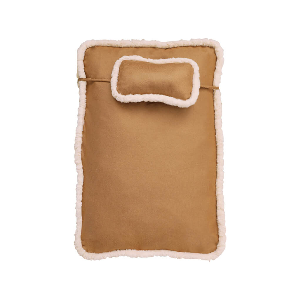 Luxurious Retro Faux Leather Deep Sleep Dog Bed with Pillow